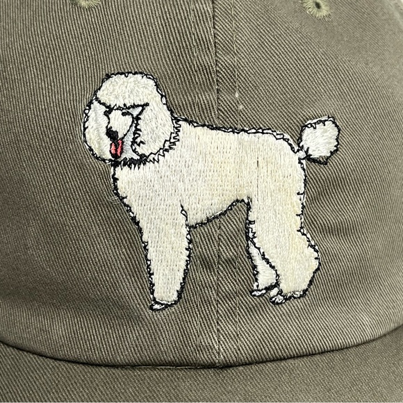 GR8 Dogs Embroidered Dog Baseball Hat in Army Green with Poodle - Picture 9 of 12